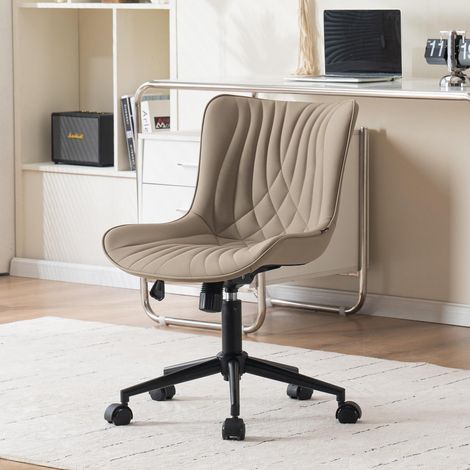 Ergonomischer Bürostuhl mit Fischschwanz-Design, höhenverstellbar, Khaki (1/5)