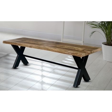 Kerela Bench 140cm - Mango Wood/Iron - L44 x W140 x H45 cm