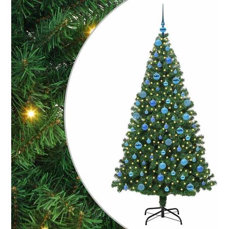 Sapin de Noël artificiel vert, 180 cm de haut, en PVC, acier et plastique. (1/5)