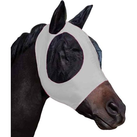 máscara antimoscas, de malla transpirable, con protección para las orejas y elástica, para caballos y ponis. (1/5)