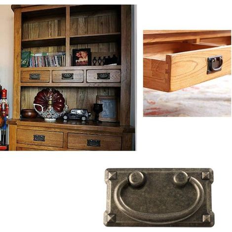 Poignée Tiroir Laiton 2 Pièces Poignee de Meuble Vintage Poignées de Tirage Rétro Poignées de Tirage Antique avec Vis Accessoires (1/5)