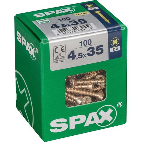 Tirafondo cabeza plana Yellox - L - 4,5x35 mm (1/5)