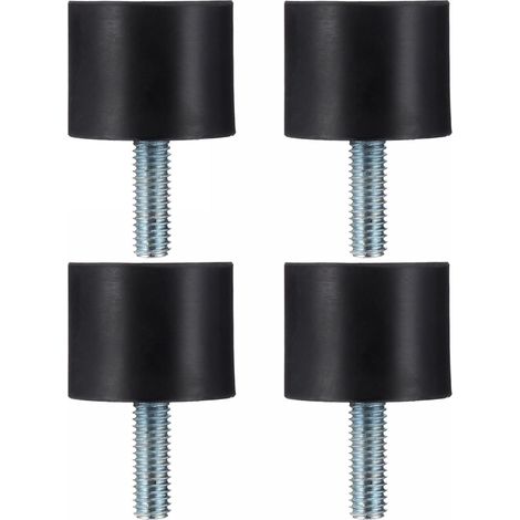 Supports en Caoutchouc Noir Absorption des Chocs et Isolation Amortisseurs Anti-vibrations Lot de 4 pour Moteur et Équipement de Fitness (1/5)