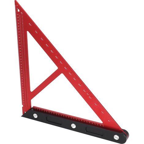 Équerre de menuiserie en aluminium, règle triangle à angle droit, graduation en pouces, outil de charpentier (1/5)