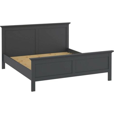 Dmora - Letto piazza e mezza Faxai, Sommier per camera da letto, Giroletto per stanza, Struttura porta materasso, 211x179 h110 cm, Grigio