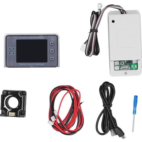 Voltmètre coulomètre moniteur de gestion de capacité de batterie sans fil avec écran LCD couleur 2,4 pouces 500V 100A