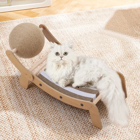 Cat Scratching Board, Upright Cat Scratching Ball, Wear-Resistant Cat Toy with Sisal Ball, 25.6cm(W) x 62.5cm(D) x 28.7cm(H) (1/5)