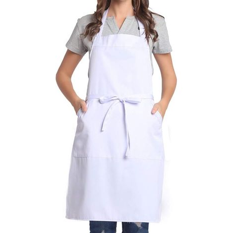 Tablier réglable avec poche, bandes extra longues pour homme et femme, pour cuisine, maison, restaurant, café, cuisine, pâtisserie, jardinage (1/4)