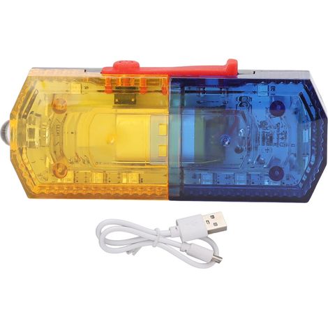 Toivize Wiederaufladbare 500mAh LED-Schulterleuchte mit automatischer Schwerkrafterkennung, robustem Clip, Gelb/Blau für Radfahrer (1/5)