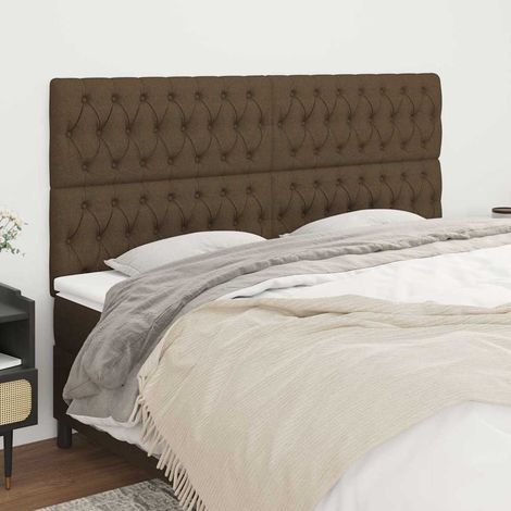 Tête de lit 180 x 7 x 118/128 cm en tissu marron foncé, hauteur réglable - PANGIVO (1/5)