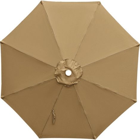 Toile de rechange pour parasol de terrasse, tissu de protection solaire pour parasol de jardin, kaki - 2,7 m / 8 os
