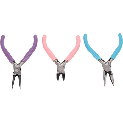 Jeu de pinces de bijoutier 3 pièces acier carbone, pour perles (1/5)