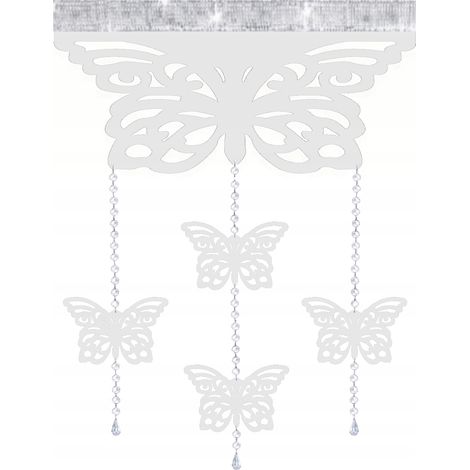 Moderner Vorhang mit Schmetterlingsmuster und durchbrochenen Anhängern, GLAMOUR Garland 60x95