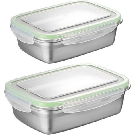 Boîte à bento avec couvercle hermétique en acier inoxydable d'une (1/5)