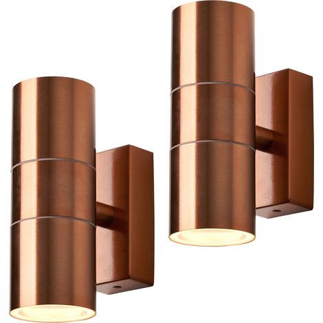 Litecraft Kenn Wall Light Outdoor Up Down IP65 Rated Fitting in Copper - 2 Pack (1/5)