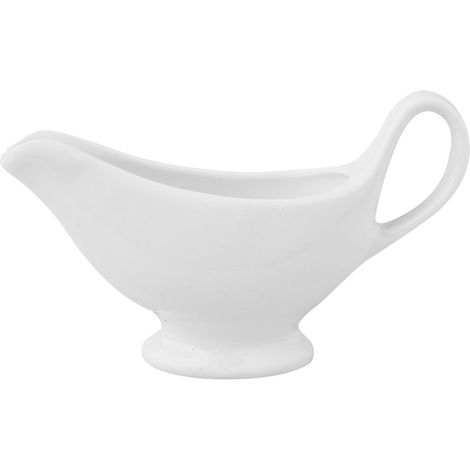 Sauce Boat - Ceramic - White - 250 Ml - For Gravy Salad Dressing Broth - 1 Piece