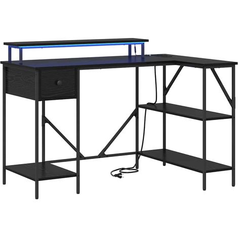 Maison Exclusive - Schreibtisch mit Regal Schwarz Eichen-Optik 12