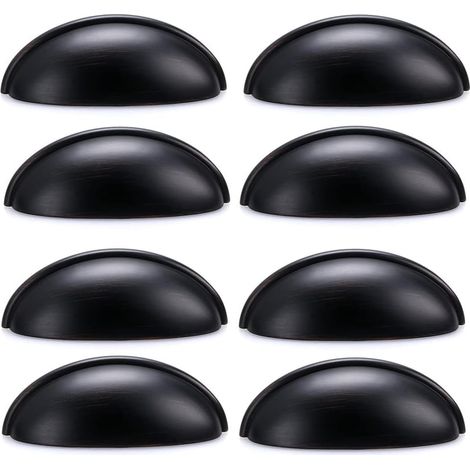 Sumnacon 8pcs Shell Knob Handle, Rubbed Bronze, Covers Screws, Decorate Drawer, Dresser, Cupboard, Furniture etc. (Black+Brown) (1/5)