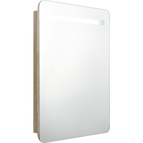 Maison Exclusive - LED-Bad-Spiegelschrank Eichen-Optik 60x11x80 c