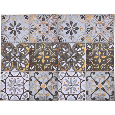 Lot de 2 autocollants pour carrelage, autocollants pour carrelage de sol, autocollants en céramique, imperméables, style rétro vintage, décoration murale pour cuisine, (-3115210242211) (1/5)