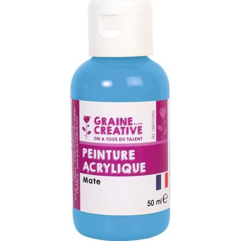 Peinture Acrylique - 50ml - Couleur Cyan - Texture Fluide - Séchage Rapide (1/2)