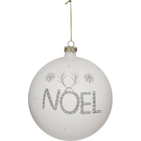 Palla di vetro dorata parola di natale d.15cm bianco - Feeric lights & christmas