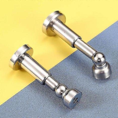Butée de porte magnétique à hauteur réglable, butée de porte magnétique, support de porte en acier inoxydable avec fixation murale et au sol (argenté) (1/5)