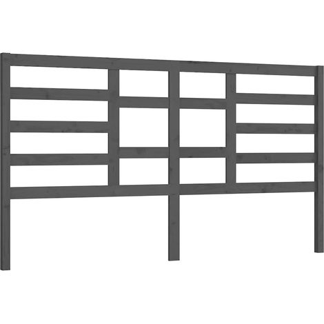 Maison Exclusive - Bett-Kopfteil Grau 206x4x104 cm Massivholz Kie (1/5)