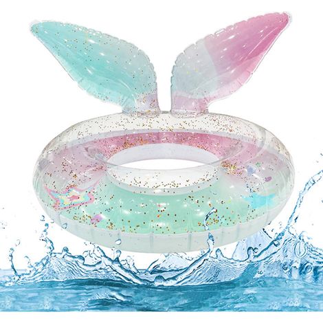 Bouée sirène, bouée sirène en PVC pour adultes, bouée sirène à paillettes pour piscine, bouée gonflable, adaptée (1/5)