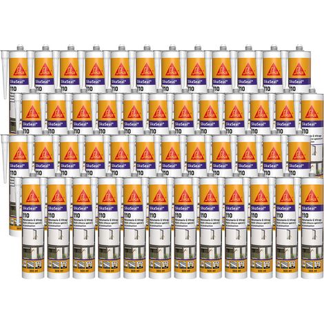 Sika – Mastic silicone neutre 48 cartouches 300ml – Pour joints de vitrages et menuiseries – Résistant aux intempéries et basse température (1/5)