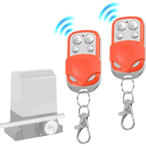 TolleTour 2pcs Keytis mando a distancia - 433 MHz Para el control de puertas y puertas de garaje para abridores automáticos de puertas correderas