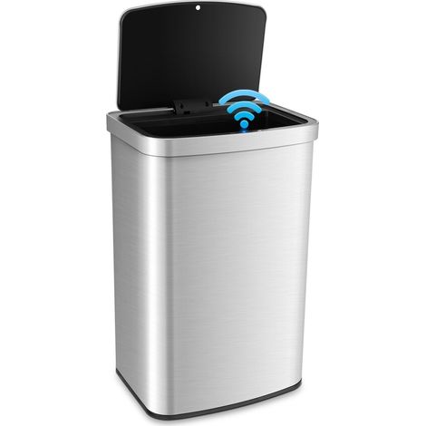 50L Automatic Trash Can Rectangular Infrared Motion Sensor Garbage Waste Bin (1/5)