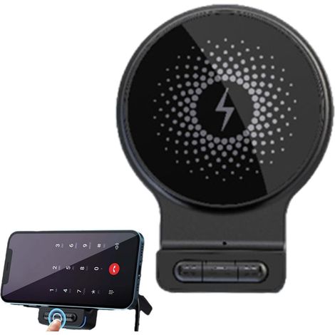 Chargeur De Voiture sans Fil,15W Charge Rapide Clip Magnétique Rotatif À 360 Degrés - 15W Support Chargeur Téléphone Voiture avec Entrée AUX Intégrée,pour Maison Camion Véhicule Bureau Ventilation (1/5)