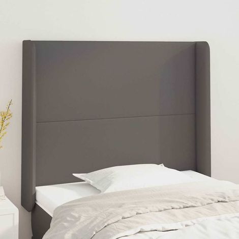 vidaXL Cabecero con orejas cuero sintético gris 83x16x118/128cm (1/5)