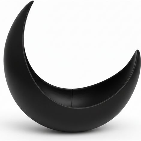 Vaso a forma di luna, grande copripianta decorativo nero