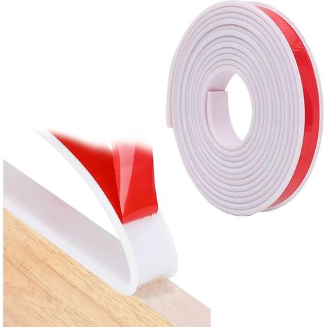 Bande de Chant de Meuble Protection de Bord Pliable TPE Flexible, Bande de Chant de Meuble autocollante en Forme de U, Largeur intérieure 18 mm × 5 m,Plans de Travail, Blanc (1/5)