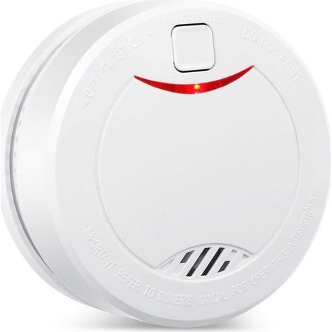 Smoke Detector, Fire Detector with Photoelectric Sensor, Self-Test, Red Dot Award, for Home/Shop/Business (1 Pack)