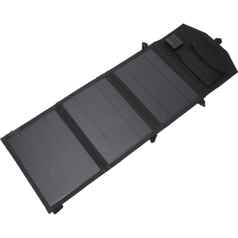 Chargeur solaire 21 W étanche, monocristallin ETFE, alimentation pour téléphone portable, idéal pour le camping et les activités de plein air, 3 volets, 5 V