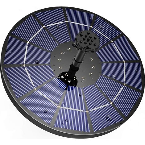 Fontaine Solaire Extérieur Flottante 3.5W, Pompe Bassin Solaire avec Batterie et 6 Buses, pour Bain d'oiseaux Aquarium Jardin Fontaine (1/5)