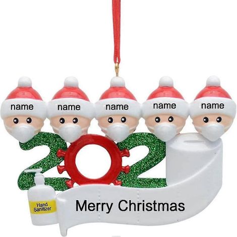 Pendentif papier toilette décoration DIY personnalisée sapin de Noël cadeau créatif pour famille famille de 5 (1/5)