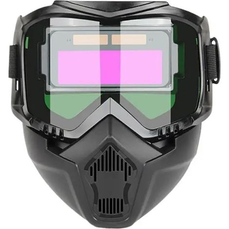 Casque de soudage, masque de soudeur monté sur la tête, masque de soudage automatique, lunettes de protection avec filtre de lumière, casque anti-éblouissement, équipement de protection (B) (1/5)