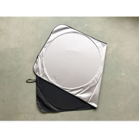 Pare-soleil de pare-brise de voiture en tissu argenté, couverture complète, protection solaire universelle 74,8 x 35,4 pouces (1/4)