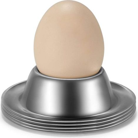 Confezione da 12 stampini in silicone per uova alla coque, antiscivolo, impilabili, per piano cottura, colazione, uova sode, facili da pulire (1/4)