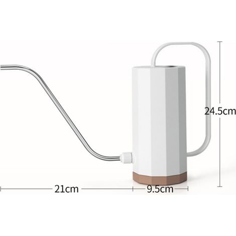 Arrosoir en plastique blanc pour plantes horticoles en pot, style nordique, avec long bec courbé. (1/5)