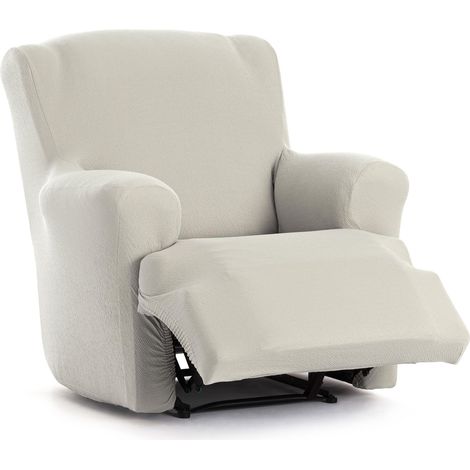 Housse de canapé bi-élastique pour Fauteuil Relax inclinable Couleur écru Design Harlem (1/5)