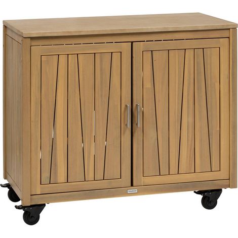 Cucina estiva lodgia a 2 ante 50x100cm in legno di acacia - Hespéride