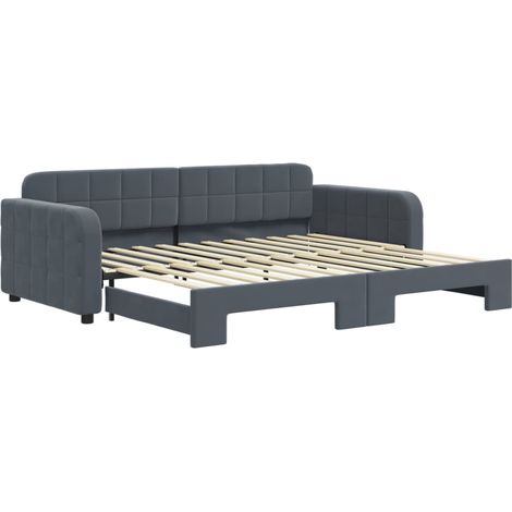 Maison Exclusive - Tagesbett Ausziehbar Dunkelgrau 90x200 cm Samt