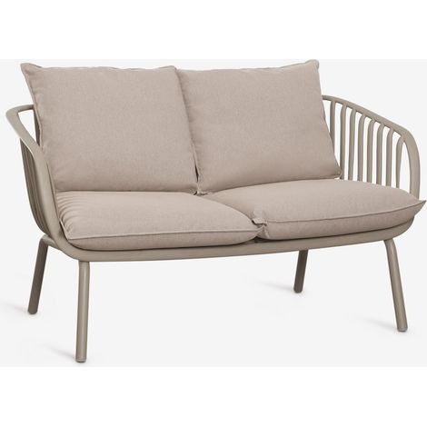 SKLUM 2-Sitzer Garten-Sofa aus Stahl und Polypropylen Aradina Moka Braun (1/5)