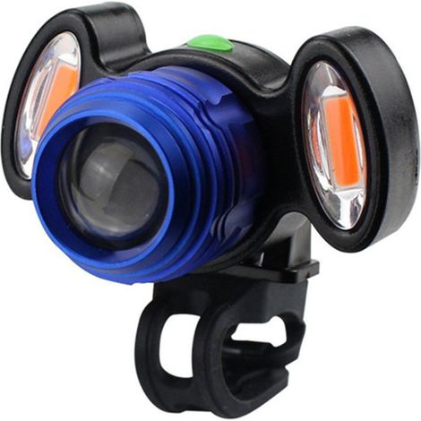 Luces LED multifuncionales recargables por USB para bicicleta, con zoom ajustable y 4 modos de iluminación.