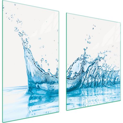 Glasplatte und Schneidebrett 100x52 Wasser